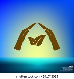 Green eco friendly sign. Vector illustration icon