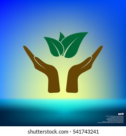 Green eco friendly sign. Vector illustration icon