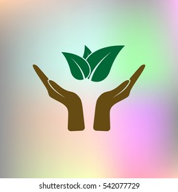 Green eco friendly sign. Vector illustration icon