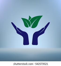 Green eco friendly sign. Vector illustration icon