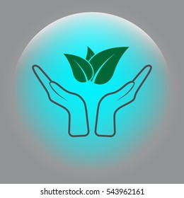 Green eco friendly sign. Vector illustration icon