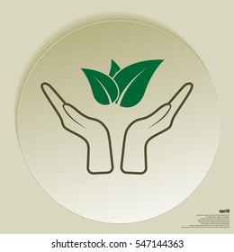 Green eco friendly sign. Vector illustration icon