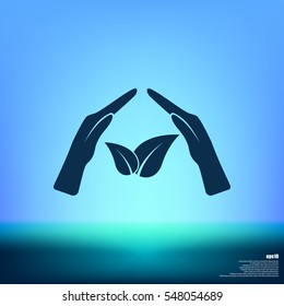 Green eco friendly sign. Vector illustration icon