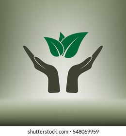 Green eco friendly sign. Vector illustration icon
