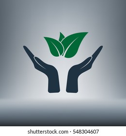 Green eco friendly sign. Vector illustration icon