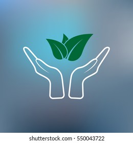 Green eco friendly sign. Vector illustration icon