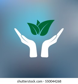 Green eco friendly sign. Vector illustration icon