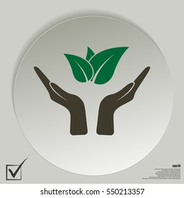 Green eco friendly sign. Vector illustration icon