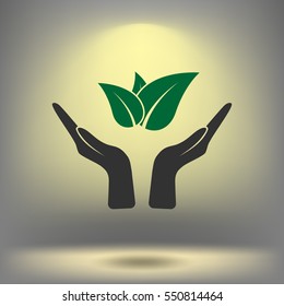 Green eco friendly sign. Vector illustration icon