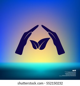 Green eco friendly sign. Vector illustration icon