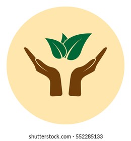 Green eco friendly sign. Vector illustration icon