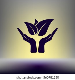 Green eco friendly sign. Vector illustration icon