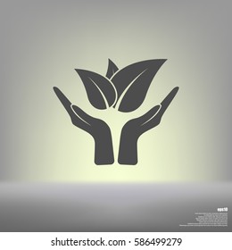 Green eco friendly sign. Vector illustration icon