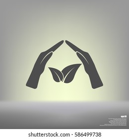 Green eco friendly sign. Vector illustration icon