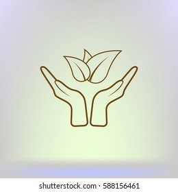 Green eco friendly sign. Vector illustration icon