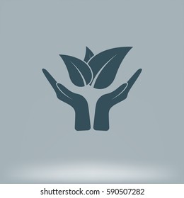 Green eco friendly sign. Vector illustration icon