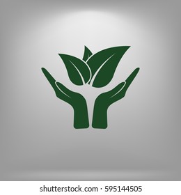 Green eco friendly sign. Vector illustration icon