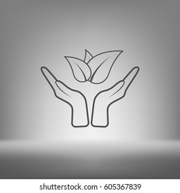 Green eco friendly sign. Vector illustration icon