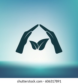 Green eco friendly sign. Vector illustration icon