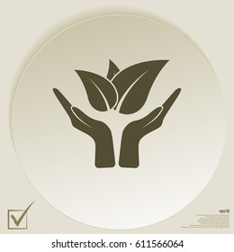 Green eco friendly sign. Vector illustration icon