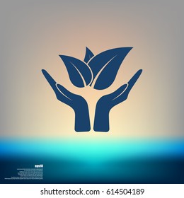 Green eco friendly sign. Vector illustration icon