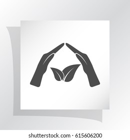 Green eco friendly sign. Vector illustration icon