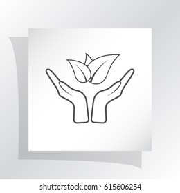 Green eco friendly sign. Vector illustration icon