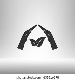 Green eco friendly sign. Vector illustration icon