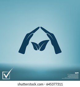 Green eco friendly sign. Vector illustration icon