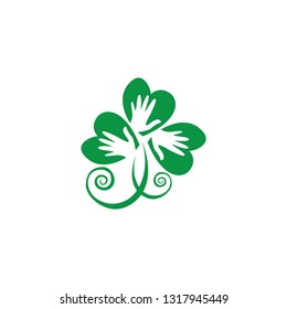 green eco hand logo