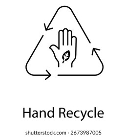 Verde Eco mão reciclar o ícone de ilustração do vetor Design para o planeta