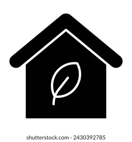 Icono de hogar ecológico verde. ilustración vectorial.