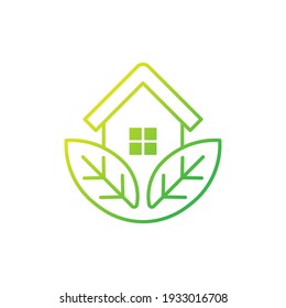 Green Eco Home Logo Icon Vector design illustration. Ecology Home logo icon design concept vector template. Trendy Eco Smart House vector icon design for website, symbol, logo, icon, sign, app, UI