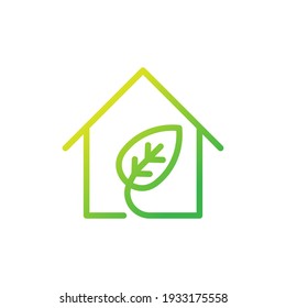 Green Eco Home Logo Icon Vector Design Illustration. Ecology Home Logo Icon Design Concept Vector Template. Trendy Eco Smart House Vector Icon Design For Website, Symbol, Logo, Icon, Sign, App, UI