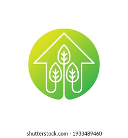 Green Eco Home Logo Icon Vector design illustration. Ecology Home logo icon design concept vector template. Trendy Eco Smart House vector icon design for website, symbol, logo, icon, sign, app, UI