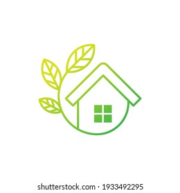 Green Eco Home Logo Icon Vector design illustration. Ecology Home logo icon design concept vector template. Trendy Eco Smart House vector icon design for website, symbol, logo, icon, sign, app, UI