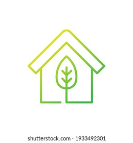 Green Eco Home Logo Icon, Vector design illustration. Ecology Home logo icon design concept vector template. Trendy Eco Smart House vector icon design for website, symbol, logo, icon, sign, app, UI