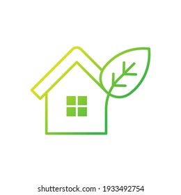 Green Eco Home Logo Icon Vector design illustration. Ecology Home logo icon design concept vector template. Trendy Eco Smart House vector icon design for website, symbol, logo, icon, sign, app, UI