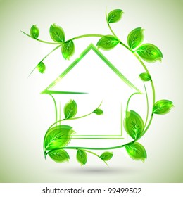 green eco house - vector eco design