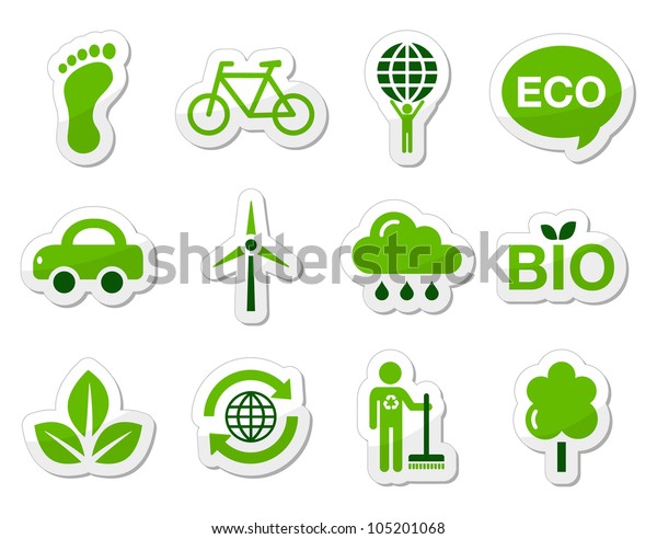 Green eco icons
set