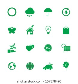 Green Eco icons set,Vector EPS10