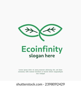 green eco infinity logo design template
