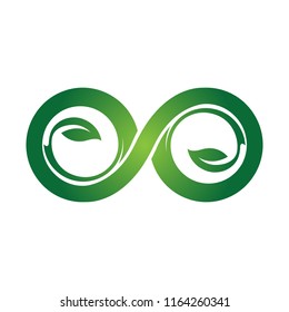 green eco Infinity symbol icons vector illustration. Unlimited, limitless symbol, sign. Infinity icon