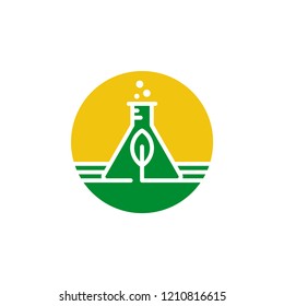 green eco lab logo design vector illustration