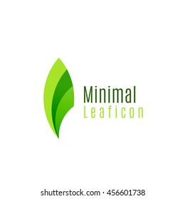Icono de hoja ecológica verde, creado con formas redondeadas. Ecología o concepto ambiental. Idea del logotipo de marca geométrica mínima de la naturaleza.