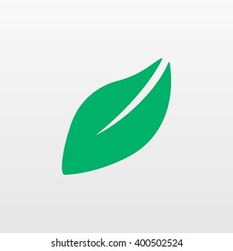 Green Eco Leaf icon isolated on background. Modern flat pictogram, business, marketing, internet concept. Trendy Simple vector symbol for web site design or button to mobile app. Logo illustration.