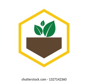 Green eco leaf logo element symbol, vector template,