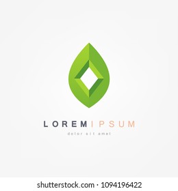 Green Eco Leaf Logo vector template. Natural icon