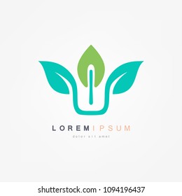 Green Eco Leaf Logo vector template. Natural icon