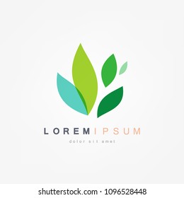 Green Eco Leaf Logo vector template. Natural icon